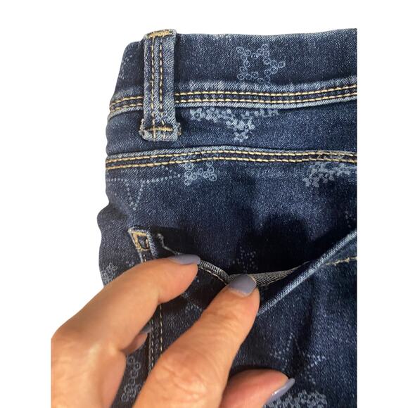 Jordache Star Print Cropped Denim Jean Jeggings Kid Girls Sz 6-6X - Picture 7 of 7